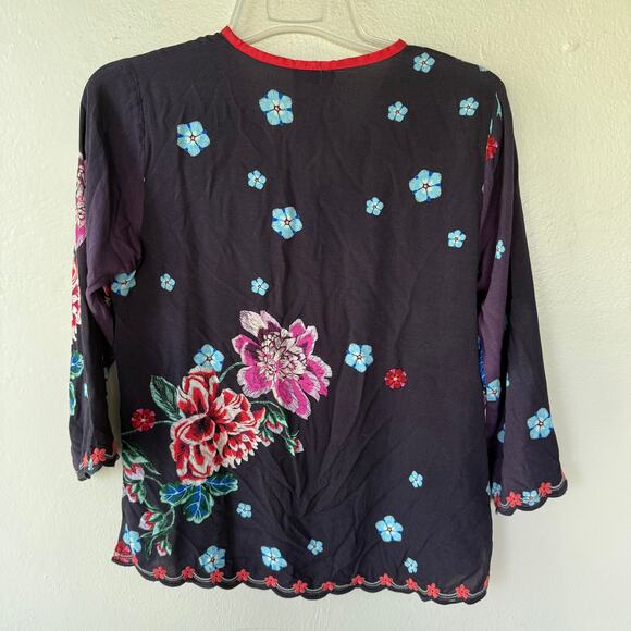 Johnny Was Boho Zahra Pheasant top size XS - Picture 8 of 14
